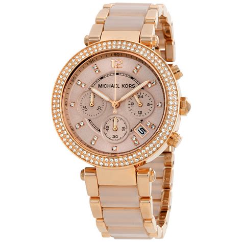 womens rose gold michael kors watch|michael kors women's parker watch.